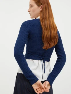 Wrap-over cache-coeur cardigan