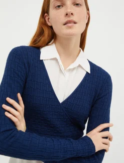 Wrap-over cache-coeur cardigan