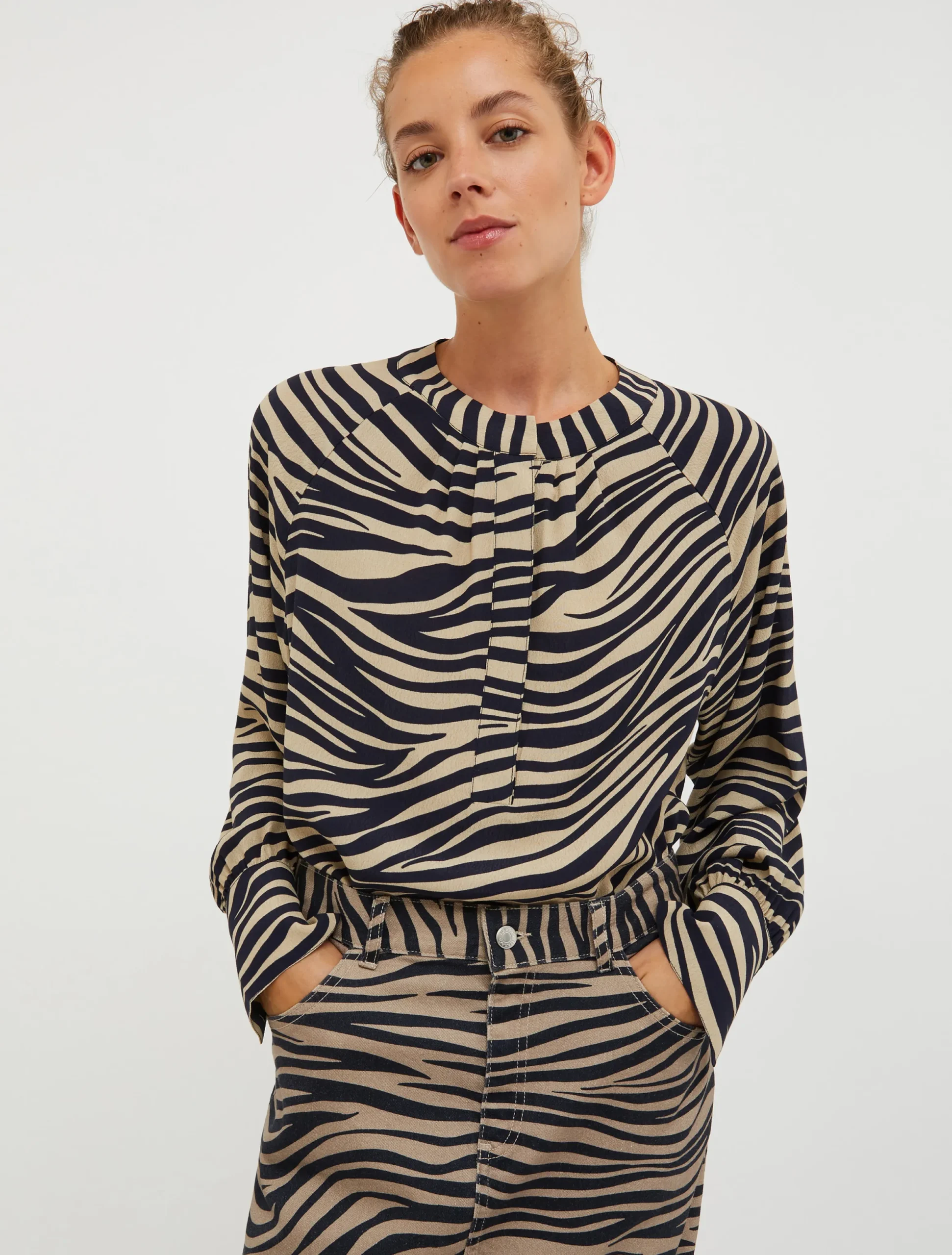 Zebra-print blouse