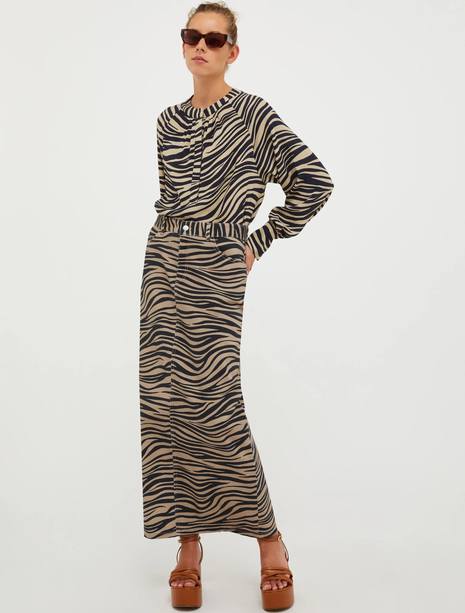 Zebra-print blouse